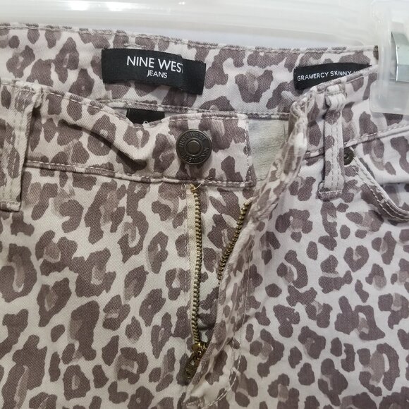 Nine West jeans 6 Gramercy Skinny Ankle leopard cheetah animal print denim - Picture 7 of 12